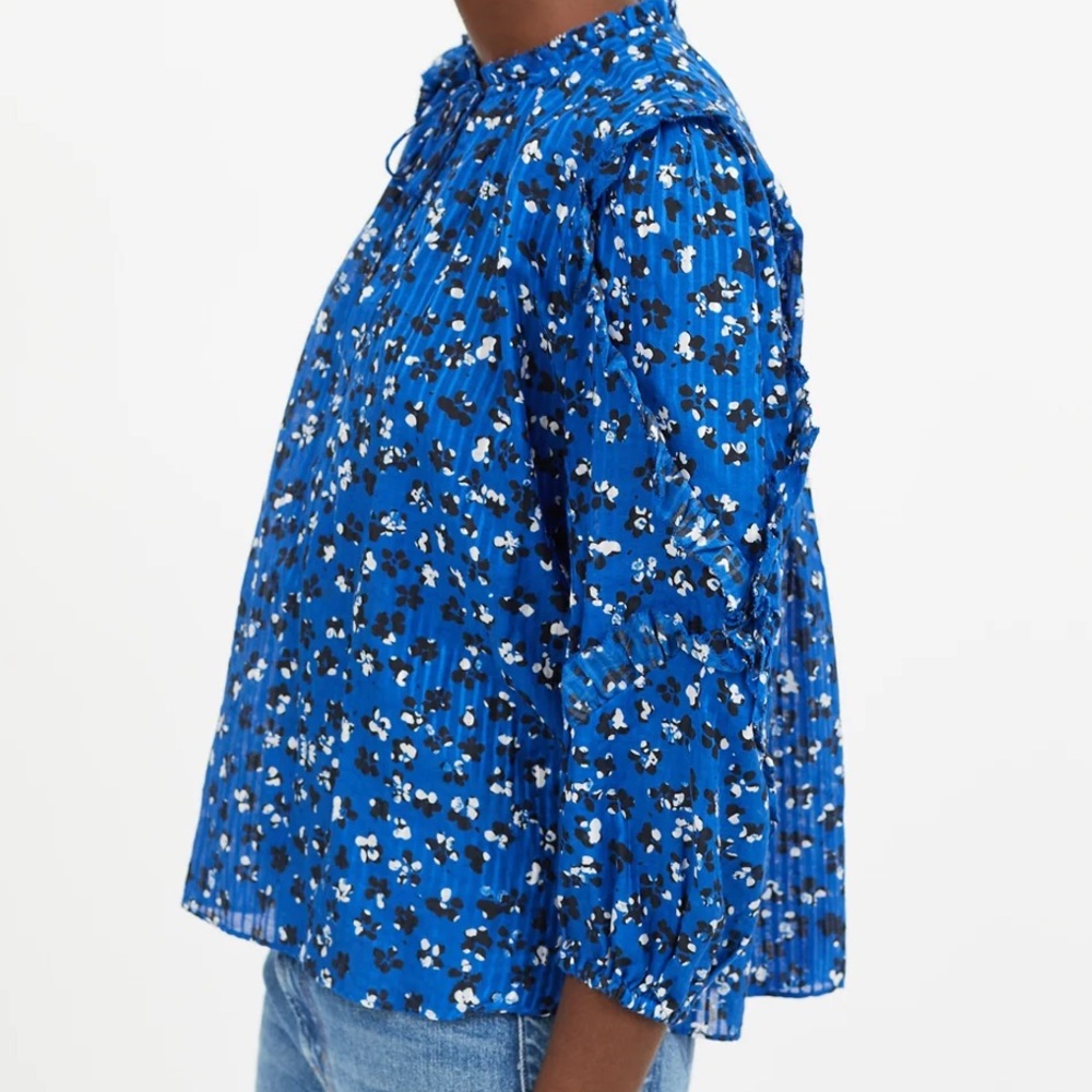 Ulla Johnson Silk-Blend Ruffle Lilian Blouse - Picture 3 of 7